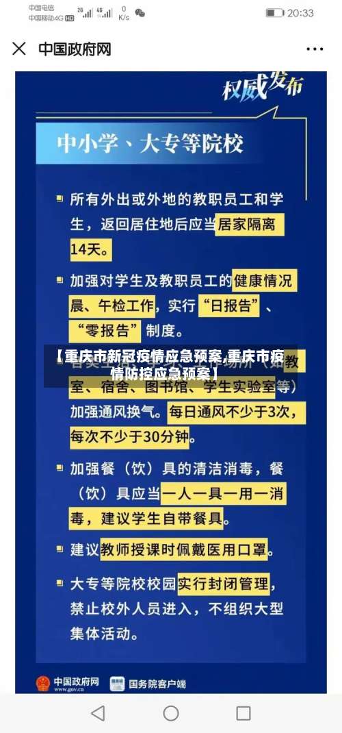 【重庆市新冠疫情应急预案,重庆市疫情防控应急预案】-第1张图片